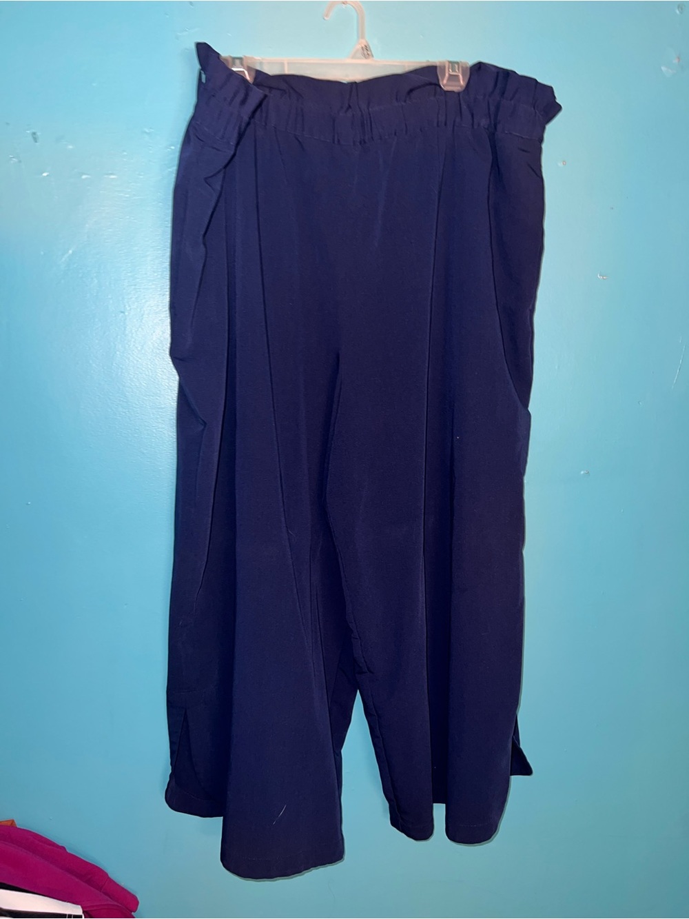 Navy Wide Leg Trousers